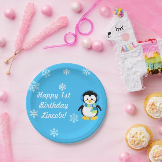 Borden van de Winterpinguïn-partij Papieren Bordje (Feest)