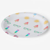 Borden van de zomerpartij papieren bordje (Gekanteld)