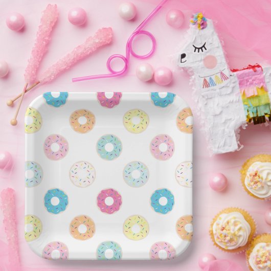 Borden van Donut Party Papieren Bordje (Feest)