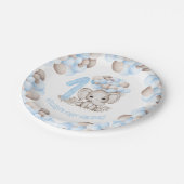 Borden van eerste geboorte Boy Cute Elephant Paper Papieren Bordje (Gekanteld)