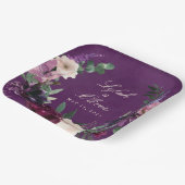 Borden van eierplant Paarse Floral Weddenschap Papieren Bordje (Gebogen)