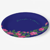 Borden van Elegant en floral Royal Blue Paper Papieren Bordje (Gekanteld)