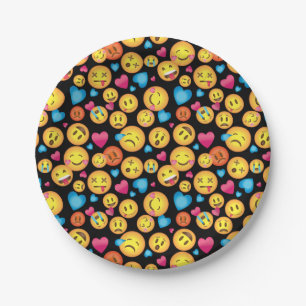 Borden van Emoji Print Party bevestigen Papieren Bordje