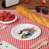 Borden van Floral Girl Paper Papieren Bordje