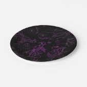 Borden van Floral Paars papier Papieren Bordje (Gekanteld)