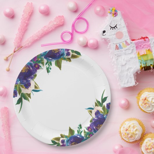 Borden van Floral Paper Papieren Bordje (Feest)