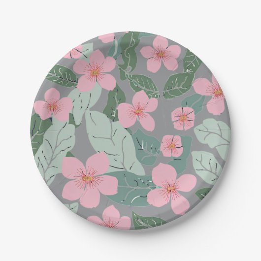 Borden van Floral Paper Papieren Bordje (Voorkant)