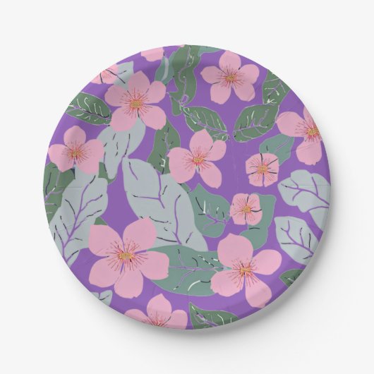 Borden van Floral Paper Papieren Bordje (Voorkant)