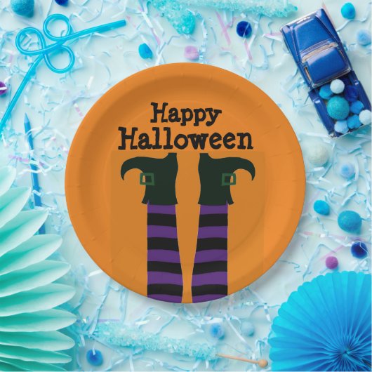 Borden van gecrashte heks-halloween-party papieren bordje (Feest)
