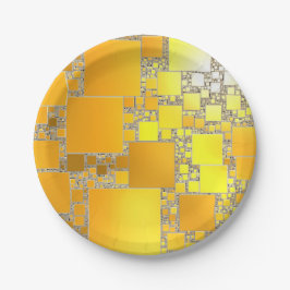 Borden van geel en Oranje vierkant papier Papieren Bordje