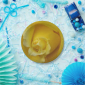 Borden van geel rozenpapier papieren bordje (Feest)