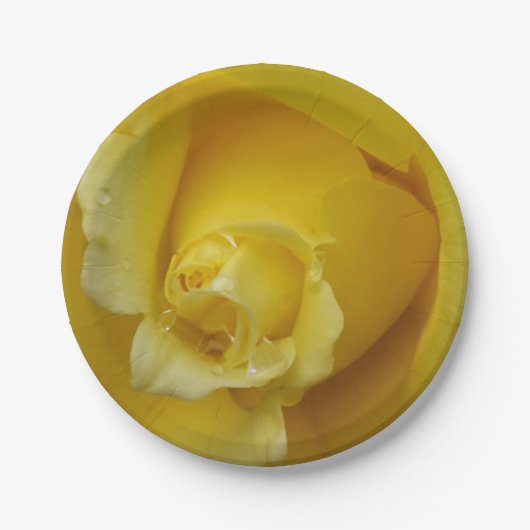 Borden van geel rozenpapier papieren bordje (Voorkant)
