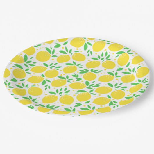 Borden van gele leemons papieren bordje (Gekanteld)