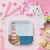 Borden van gestript vuurtoren papieren bordje (Feest)