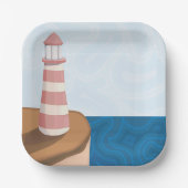 Borden van gestript vuurtoren papieren bordje (Voorkant)