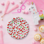 Borden van gestripte zomerfruit papieren bordje (Feest)