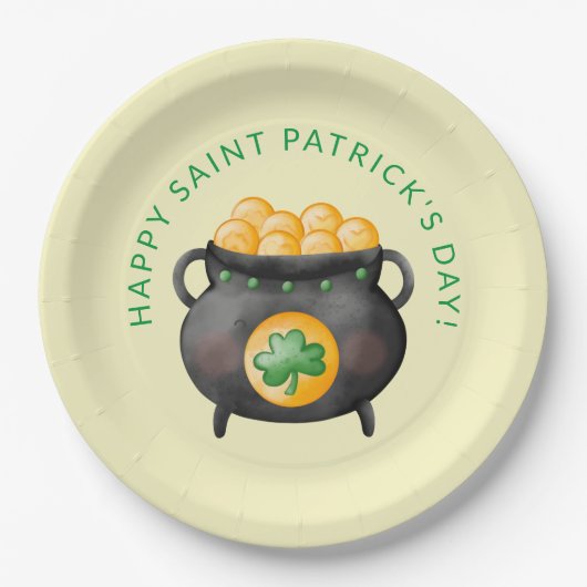Borden van Gold Happy Saint Patrick's Day Paper Papieren Bordje (Voorkant)