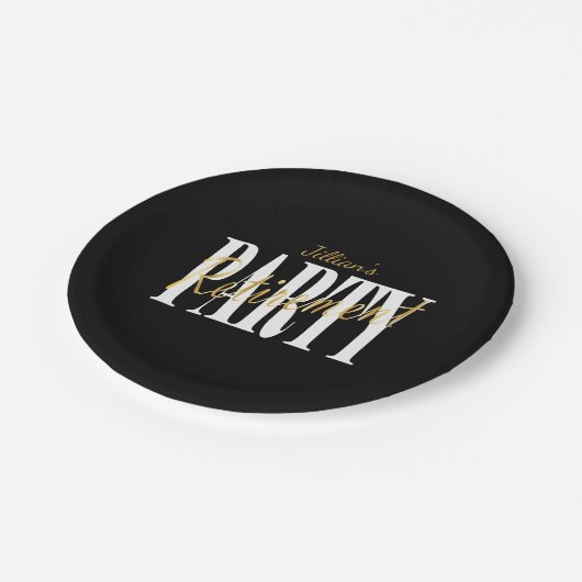 Borden van Golden Retirement Party Papieren Bordje (Gekanteld)