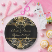 Borden van Golden Spider Halloween of Wedding Part Papieren Bordje (Feest)