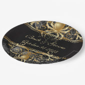 Borden van Golden Spider Halloween of Wedding Part Papieren Bordje (Gekanteld)