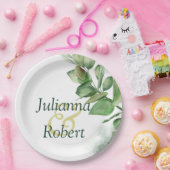 Borden van groenpapier met waterverf papieren bordje (Feest)