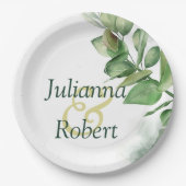 Borden van groenpapier met waterverf papieren bordje (Voorkant)