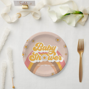 Borden van Groovy Baby shower Party Papieren Bordje