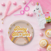 Borden van Groovy Baby shower Party Papieren Bordje (Feest)