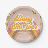 Borden van Groovy Baby shower Party Papieren Bordje (Voorkant)