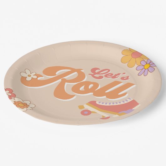Borden van groovy Roller Schaats Party Paper Papieren Bordje (Gekanteld)