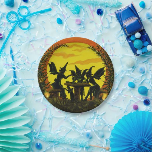 Borden van hagedissen op papier, hektheekfeestje papieren bordje (Feest)