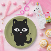 Borden van hakpapier/zwart katalysator papieren bordje (Feest)