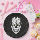 Borden van halloween-papier voor de schedelbasis - papieren bordje (Feest)