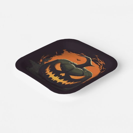 Borden van halloween Pumpkin-papier Papieren Bordje (Gebogen)