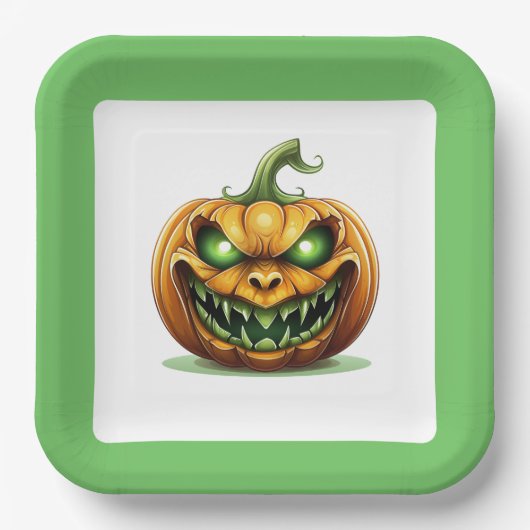 Borden van halloween Pumpkin-papier Papieren Bordje (Voorkant)