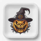 Borden van halloween Pumpkin-papier Papieren Bordje (Voorkant)