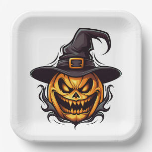 Borden van halloween Pumpkin-papier Papieren Bordje
