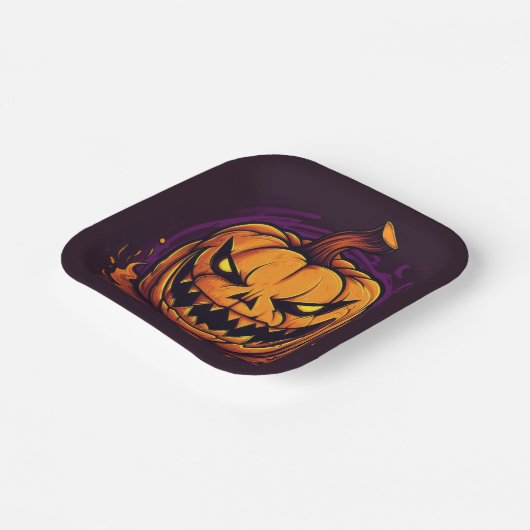 Borden van halloween Pumpkin-papier Papieren Bordje (Gebogen)