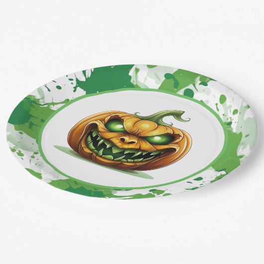 Borden van halloween Pumpkin-papier Papieren Bordje (Gekanteld)