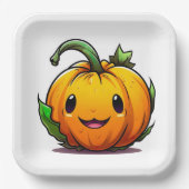 Borden van halloween Pumpkin-papier Papieren Bordje (Voorkant)