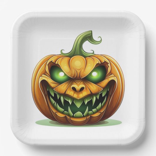 Borden van halloween Pumpkin-papier Papieren Bordje (Voorkant)