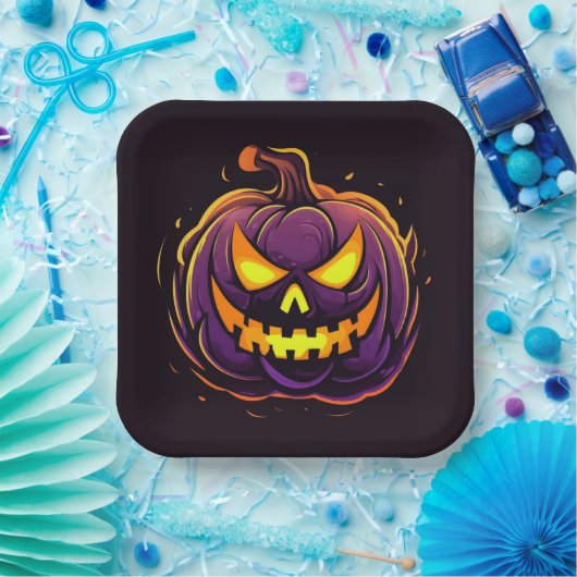 Borden van halloween Pumpkin-papier Papieren Bordje (Feest)