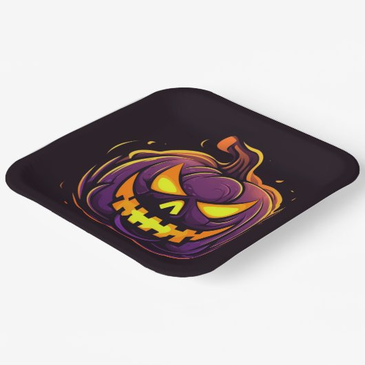 Borden van halloween Pumpkin-papier Papieren Bordje (Gebogen)