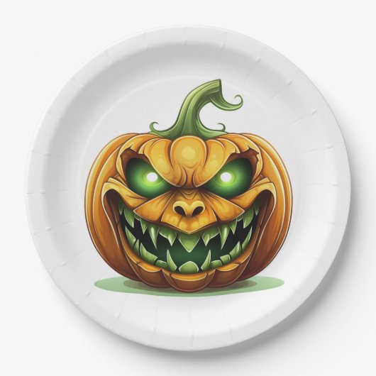 Borden van halloween Pumpkin-papier Papieren Bordje (Voorkant)
