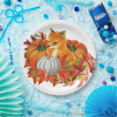 Borden van herfst Fox Pumpkins Paper Papieren Bordje (Feest)