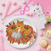 Borden van herfst Fox Pumpkins Paper Papieren Bordje (Feest)