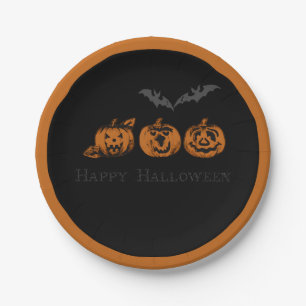 Borden van herfst/halloween/pompoenpapier papieren bordje