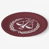 Borden van het advocatenrechtenbureau voor schoolo papieren bordje (Gekanteld)