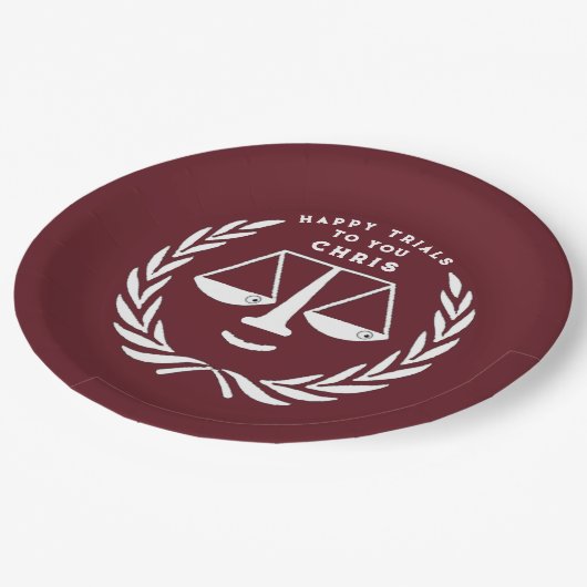 Borden van het advocatenrechtenbureau voor schoolo papieren bordje (Gekanteld)