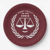 Borden van het advocatenrechtenbureau voor schoolo papieren bordje (Voorkant)